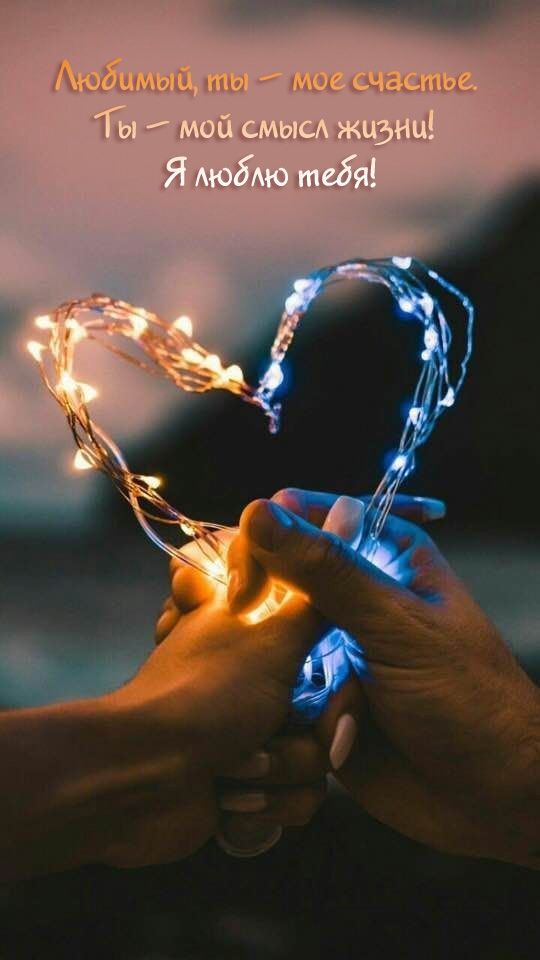 Любимый, ты – мое счастье. Ты – мой смысл жизни! Я люблю тебя!